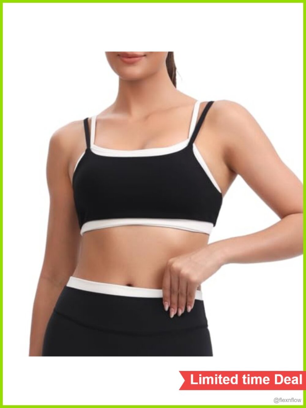 High Impact Layered Sports Bra Dual Adjustable Straps Nylon Spandex